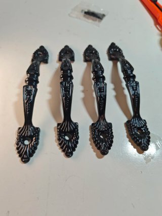 4 Tiradores Mueble Estilo Victoriano Negro