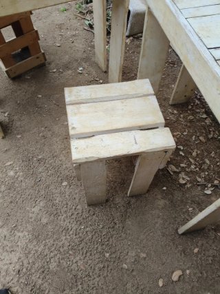 Mesa y 2 Sillas Jardín Madera