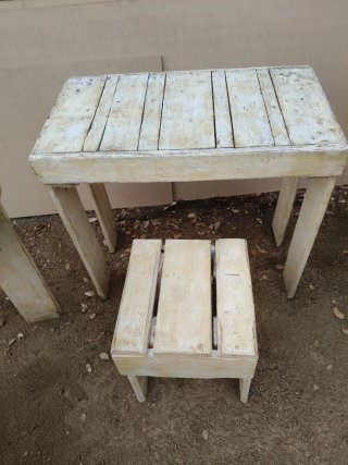 Mesa y 2 Sillas Jardín Madera