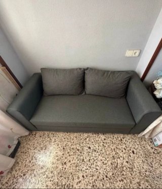 Sofá Cama Gris Tela