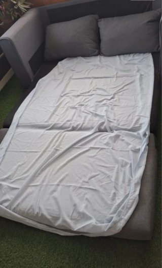 Sofá Cama Gris Tela