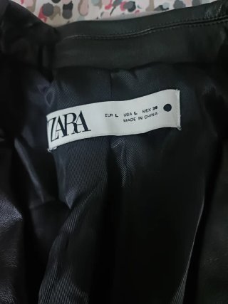 Americana/Blazer Zara Negra polipiel mujer