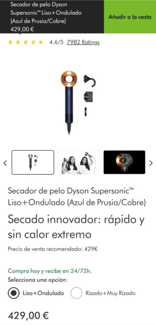 Secador Dyson Supersonic Negro/Dorado