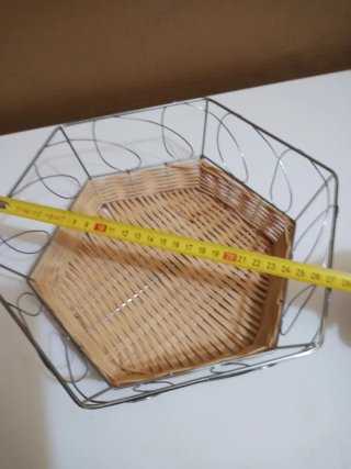 Cesta Hexagonal Mimbre y Metal