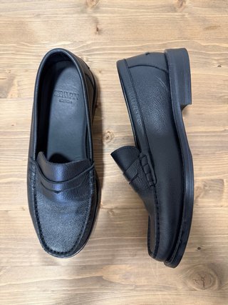 Mocasines de piel granulada negros