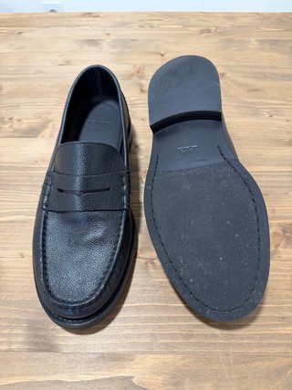Mocasines de piel granulada negros