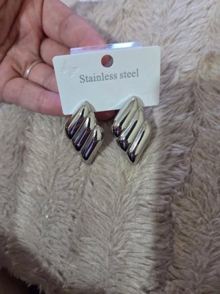 Pendientes Acero Inoxidable Plateados