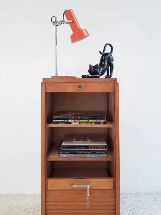 Archivador de persiana de roble. Francia 60s.