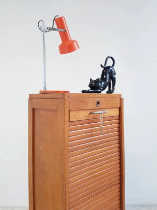 Archivador de persiana de roble. Francia 60s.
