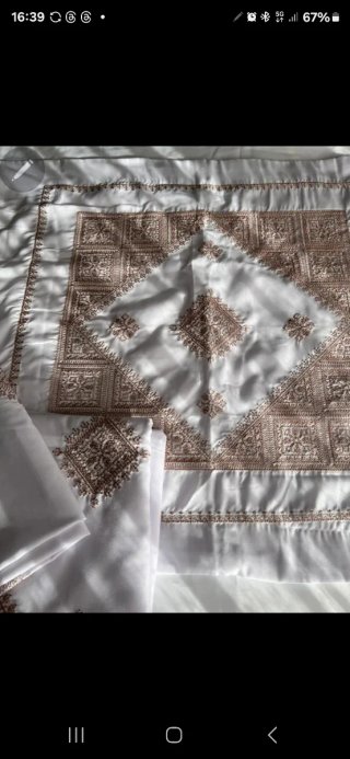 Set biancheria da letto con bordo ricamato in stile marocchino con cuscino e due federe