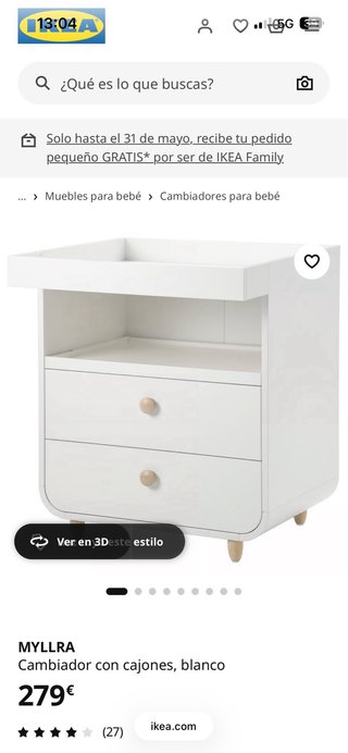 Cómoda cambiador bebé Ikea
