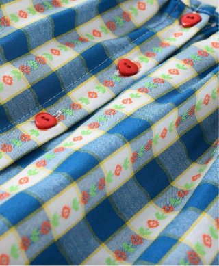 Conjunto verano  cuadros azul y blanco 5años nuev