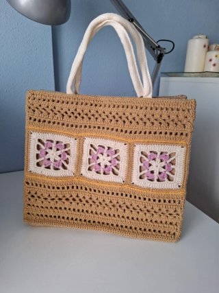 Bolso Yute y Crochet Nuevo