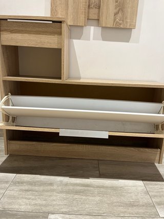 Mueble recibidor madera y metal