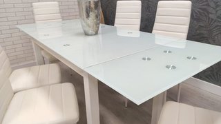 Mesa extensible de cristal + 6 sillas NUEVO