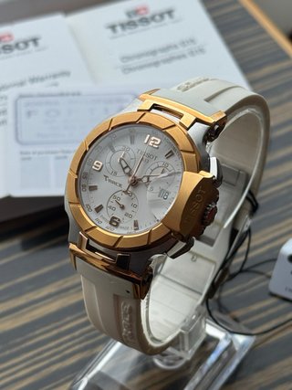 Tissot T-Race Cronógrafo Cuarzo dorado y Blanco