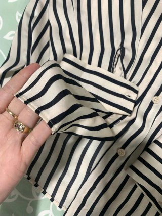 Camisa H&M Rayas Blanco y Negro Talla S