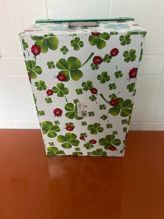 Caja de almacenaje con tréboles y mariquitas