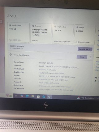 HP Elitebook 840 G6 Ci5 8GB RAM
