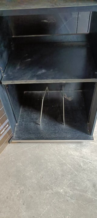 Mueble vintage equipo música cristal y madera