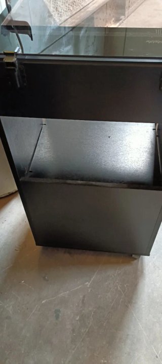 Mueble vintage equipo música cristal y madera