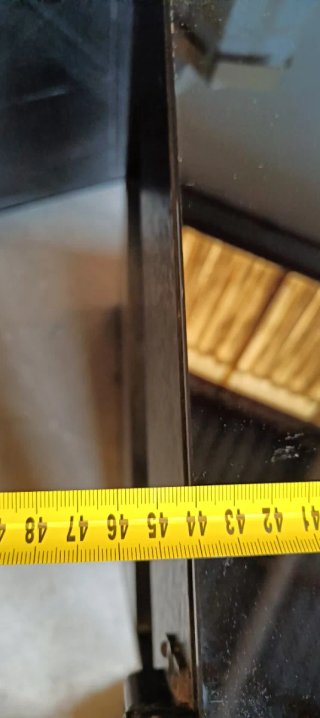 Mueble vintage equipo música cristal y madera