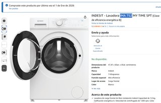 Lavadora Indesit IMA 752 MY TIME SPT 7 kg
