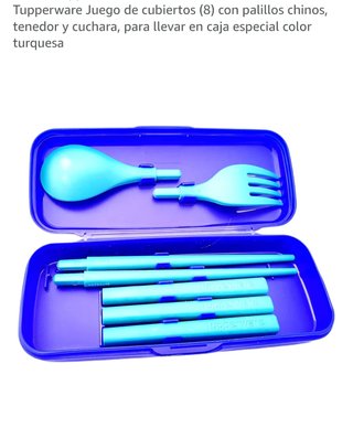 Juego Cubiertos Tupperware Turquesa Caja