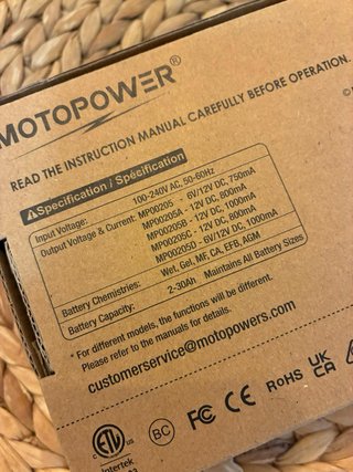 Cargador Batería Coche/Moto Motopower