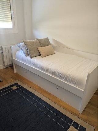 Cama nido Kenay blanca con cama de arrastre,somier