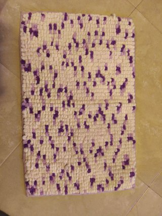Alfombra de algodón , tela morada y blanca