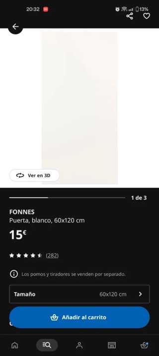 Puerta FONNES IKEA Blanca