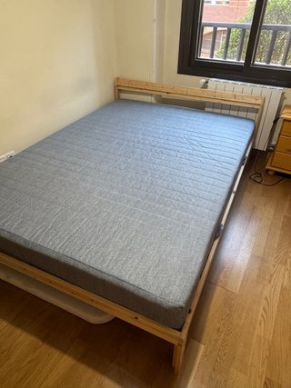 Cama Ikea 140x200 Madera Gris