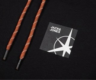 Sudadera Jack & Jones negra con capucha | Streetwe