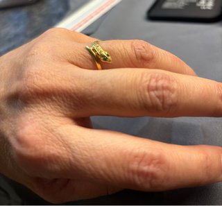 Anillo Oro Serpiente Esmeraldas 0.97g