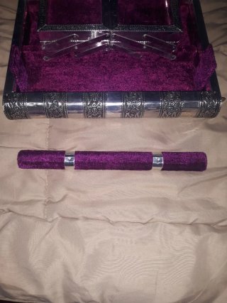 Joyero plateado extensible terciopelo morado