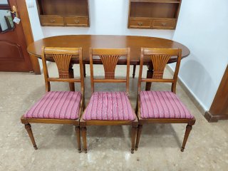 Mesa comedor y 6 sillas madera