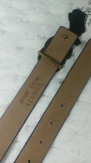 Cinturón Piel Negro Hebilla GG Dorado 95cm