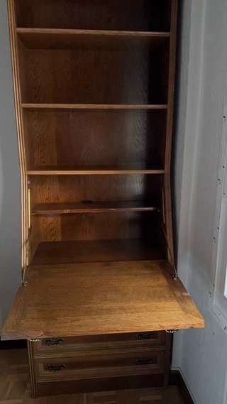 Librería-escritorio de madera