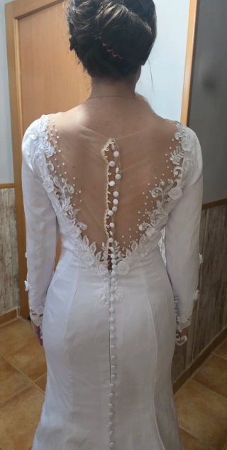 Vestido de Novia Blanco Manga Larga