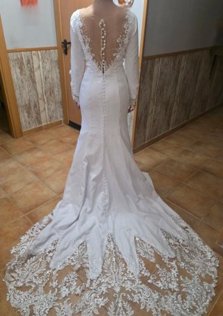 Vestido de Novia Blanco Manga Larga