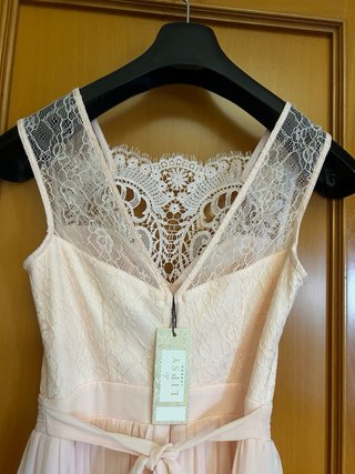 Vestido rosa tul con pedrería