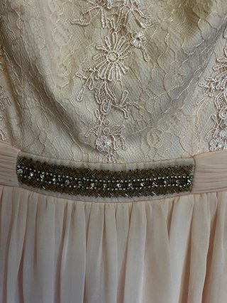 Vestido rosa tul con pedrería
