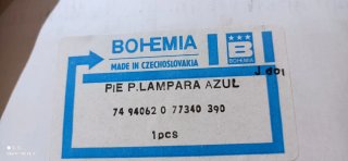 Lote 3 pies lámpara cristal Bohemia azul