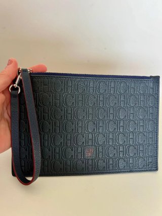Bolso Carolina Herrera Original Azul y Rojo