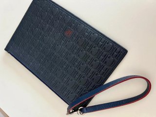 Bolso Carolina Herrera Original Azul y Rojo