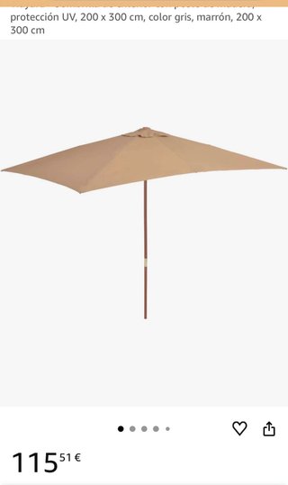 Parasol rectangular 200x300cm marrón