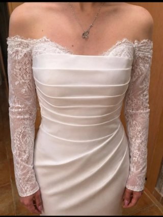 Vestido de Novia Blanco Hombros Descubiertos