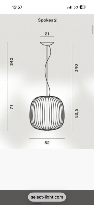Lámpara Foscarini Spokes Sospensione Negra