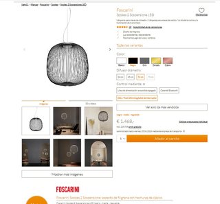 Lámpara Foscarini Spokes Sospensione Negra